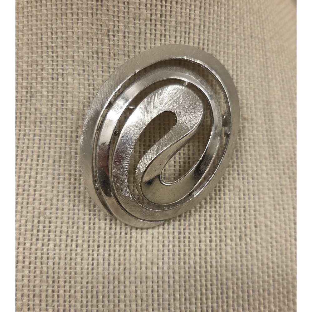 Vintage Crown Trifari Brooch - Silver Tone - Large - 1960s - Picture 1 of 4